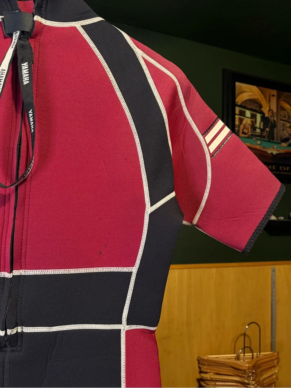 Yamaha WaveRunner Wetsuit Shorty 2mm Burgundy & Black VTG Neoprene Jet Ski